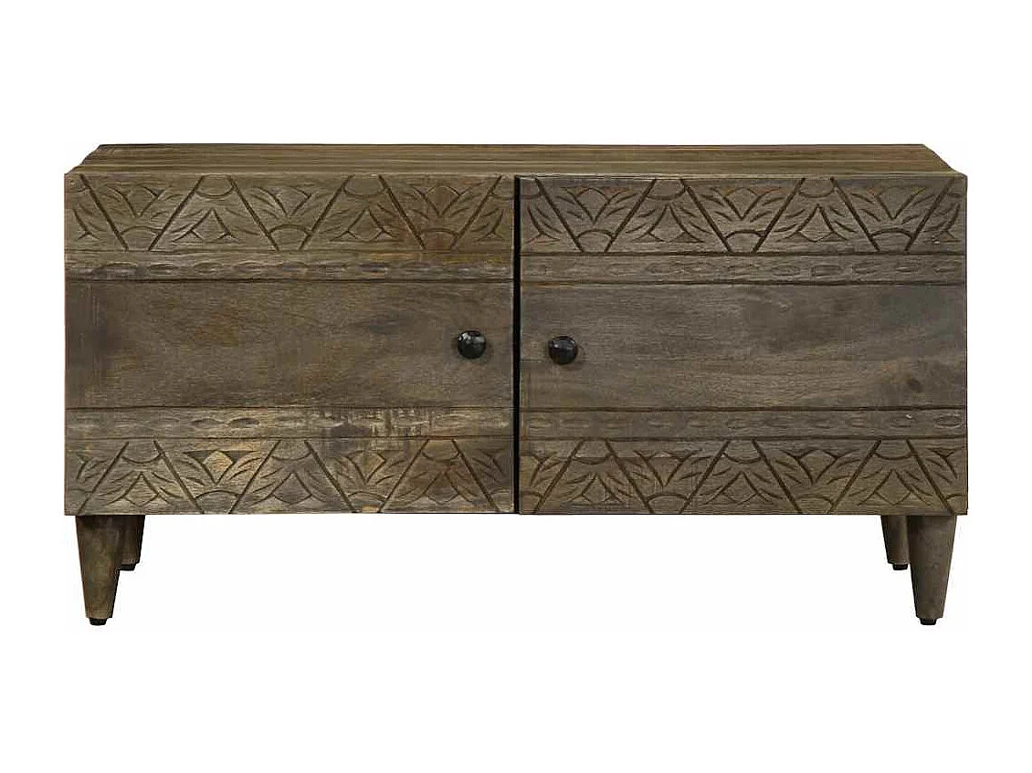 Salontafel 80x50x40 cm massief mangohout lichtgrijs