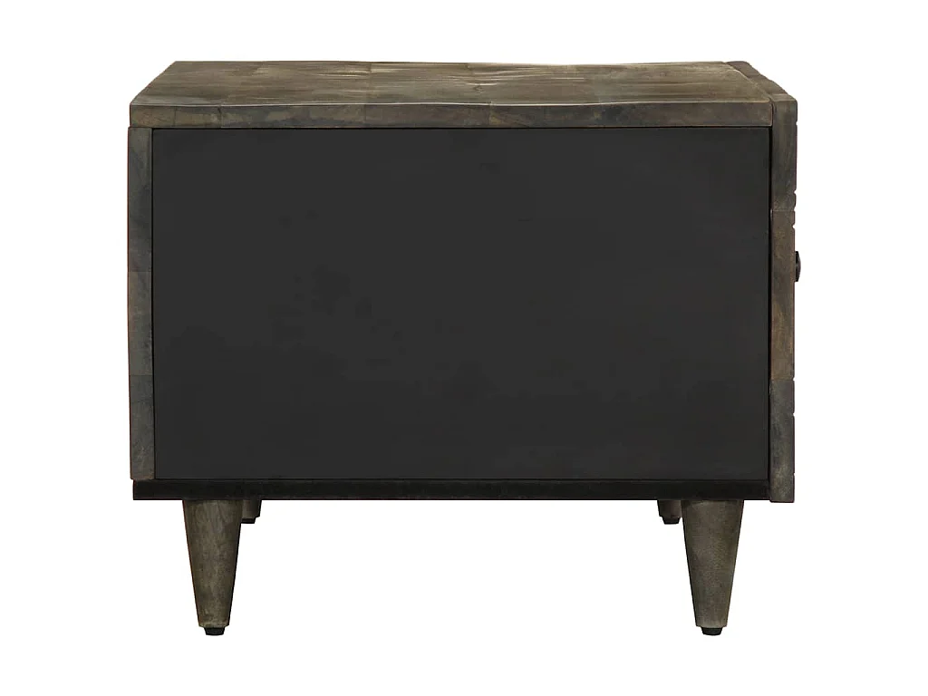 Table basse gris clair 80x50x40 cm bois de manguier massif