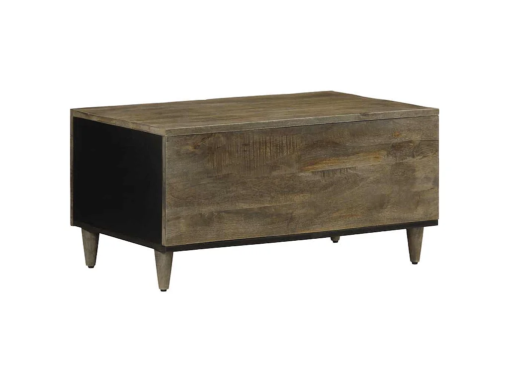 Table basse gris clair 80x50x40 cm bois de manguier massif