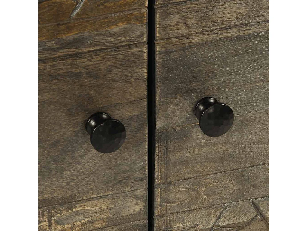 Table basse gris clair 80x50x40 cm bois de manguier massif