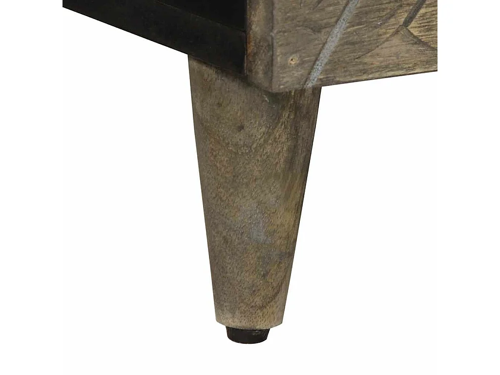 Table basse gris clair 80x50x40 cm bois de manguier massif
