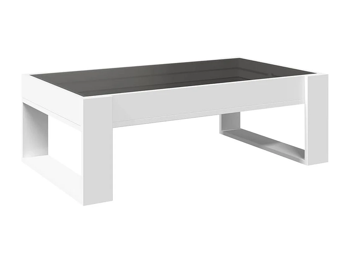 Salontafel met Infinity LED 90x53x30 cm wit