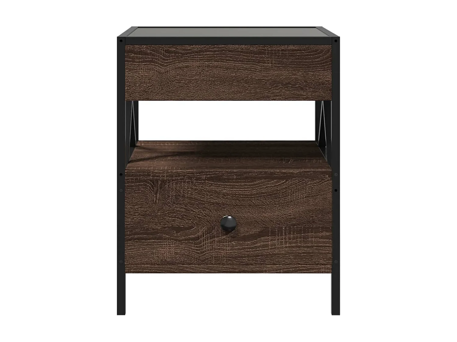 Couchtisch mit Infinity-LED Braun Eichen-Optik 40x40x51 cm