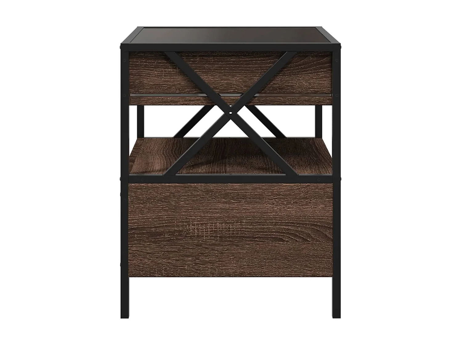 Couchtisch mit Infinity-LED Braun Eichen-Optik 40x40x51 cm