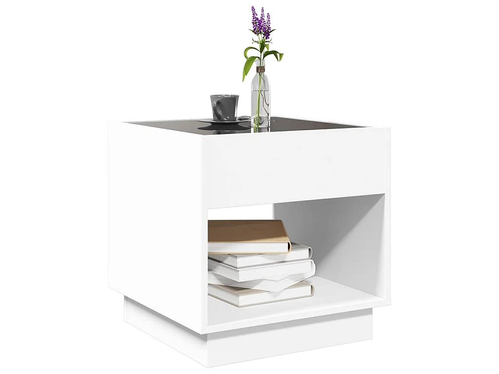 Couchtisch mit Infinity-LED Weiß 50x50x50 cm