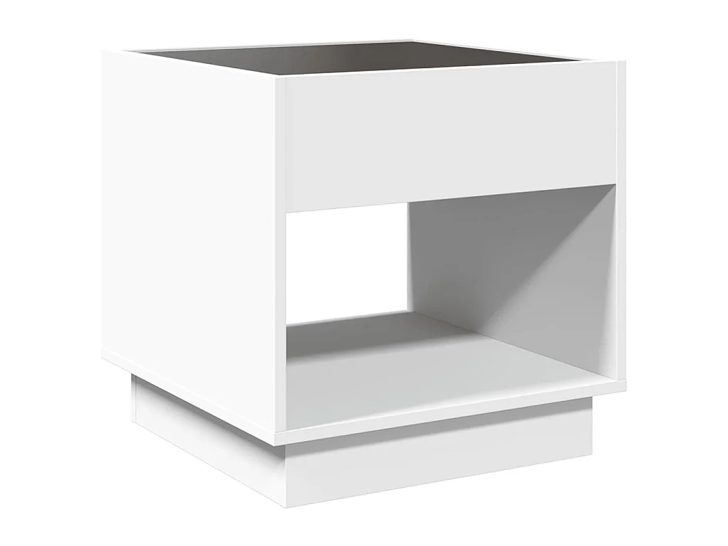 Mesa de centro luzes LED Infinity 50x50x50 cm branco