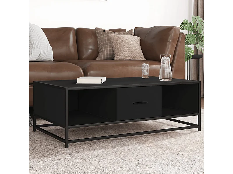 Couchtisch Schwarz 100x57x35 cm Holzwerkstoff und Metall