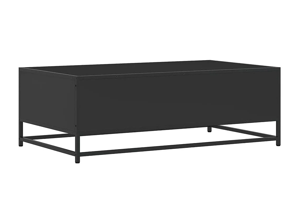 Tavolino Salotto Nero 100x57x35 cm in Truciolato e Metallo