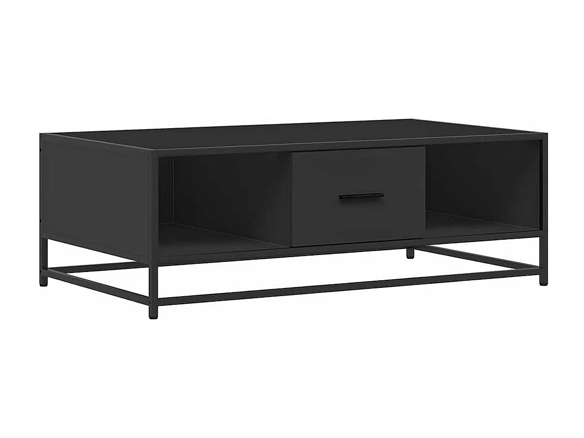 Table basse noir 100x57x35 cm bois d'ingénierie et métal