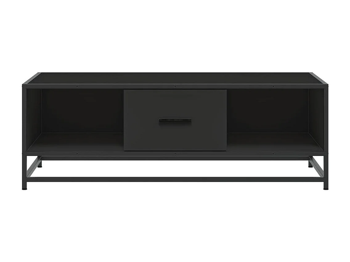 Table basse noir 100x57x35 cm bois d'ingénierie et métal