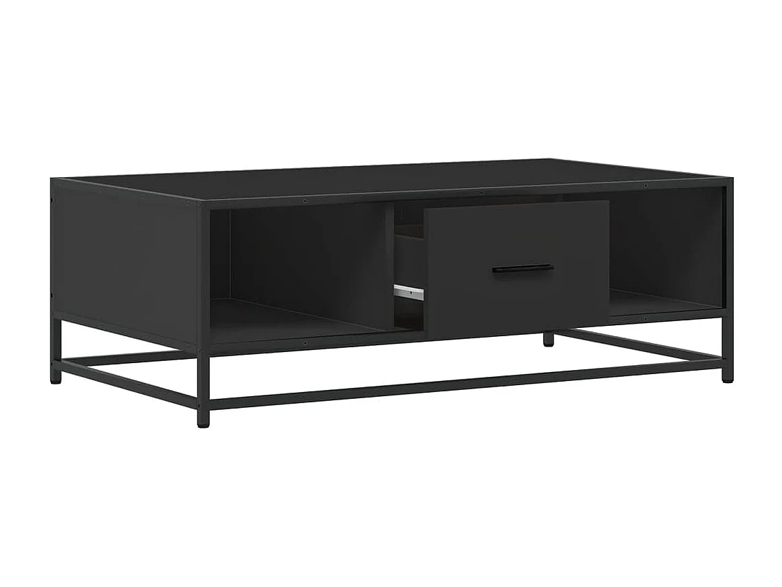 Table basse noir 100x57x35 cm bois d'ingénierie et métal