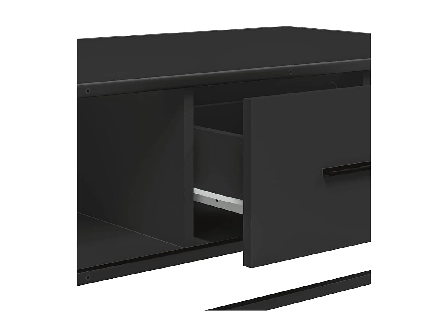 Table basse noir 100x57x35 cm bois d'ingénierie et métal