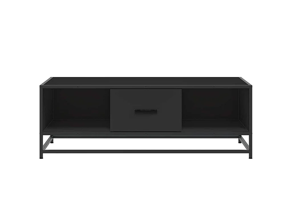 Salontafel 100x57x35 cm bewerkt hout en metaal zwart