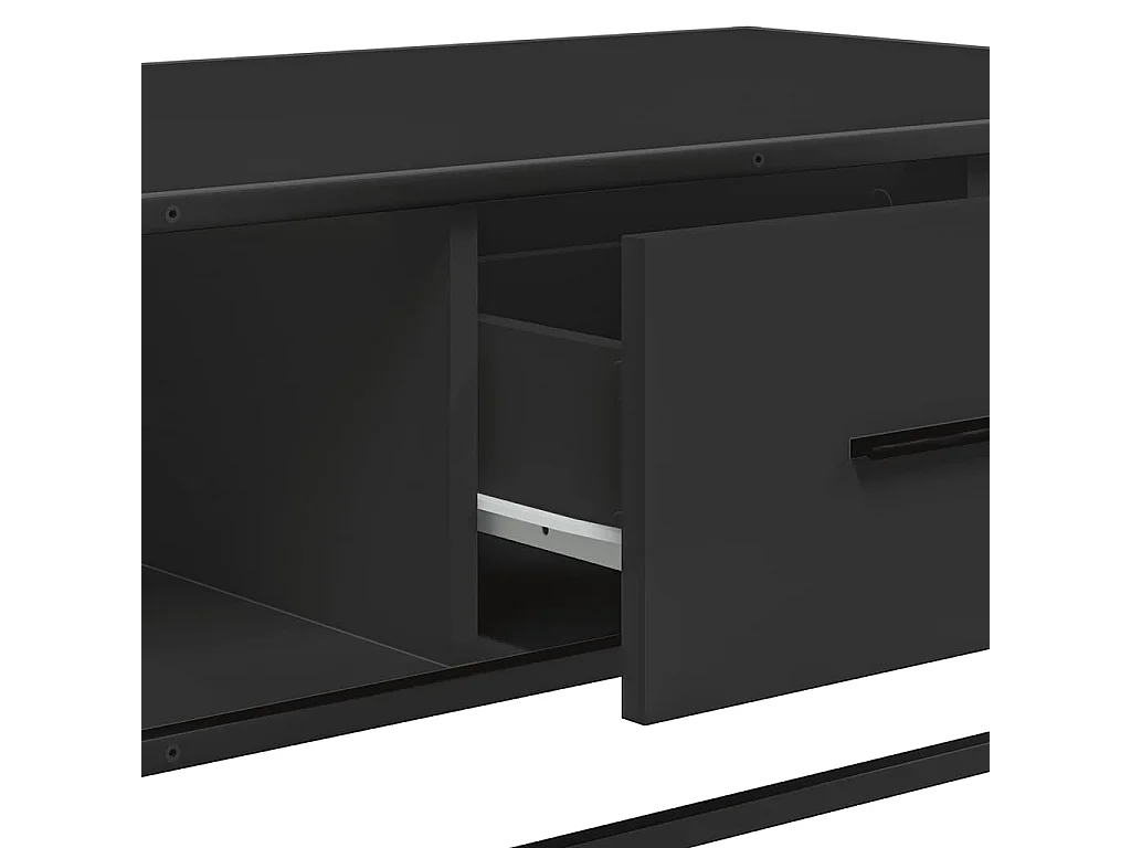 Salontafel 100x57x35 cm bewerkt hout en metaal zwart