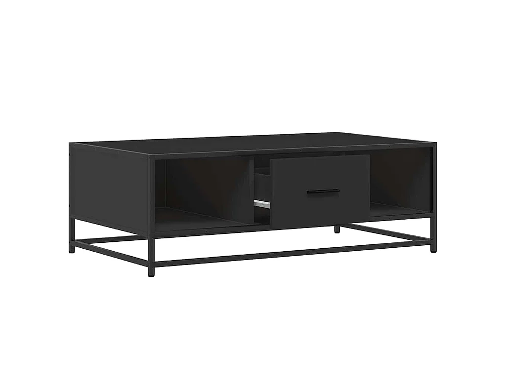 Salontafel 100x57x35 cm bewerkt hout en metaal zwart