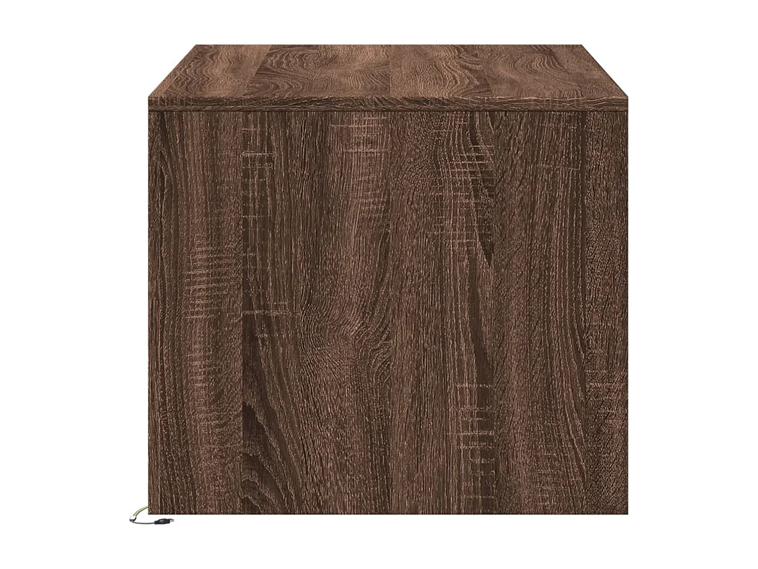 Table basse avec lumières LED chêne marron bois d'ingénierie