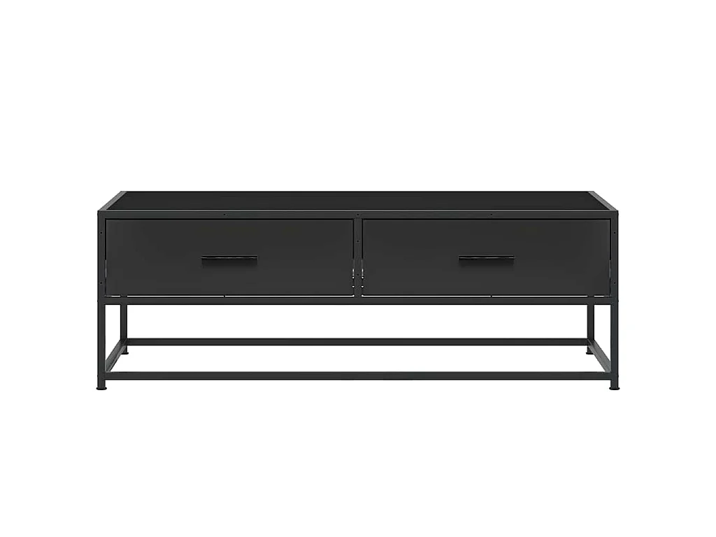 Salontafel 100x50x35 cm bewerkt hout en metaal zwart