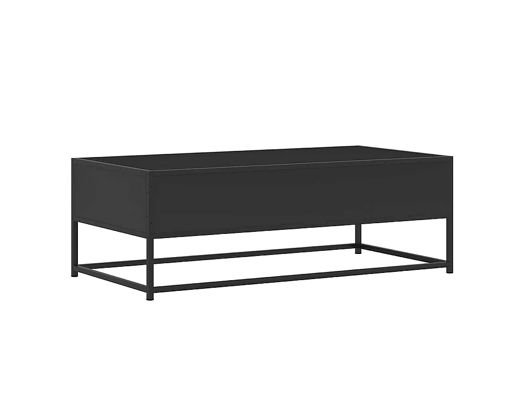 Salontafel 100x50x35 cm bewerkt hout en metaal zwart