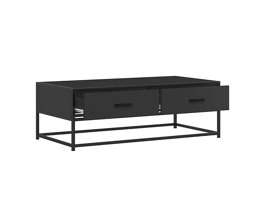 Salontafel 100x50x35 cm bewerkt hout en metaal zwart