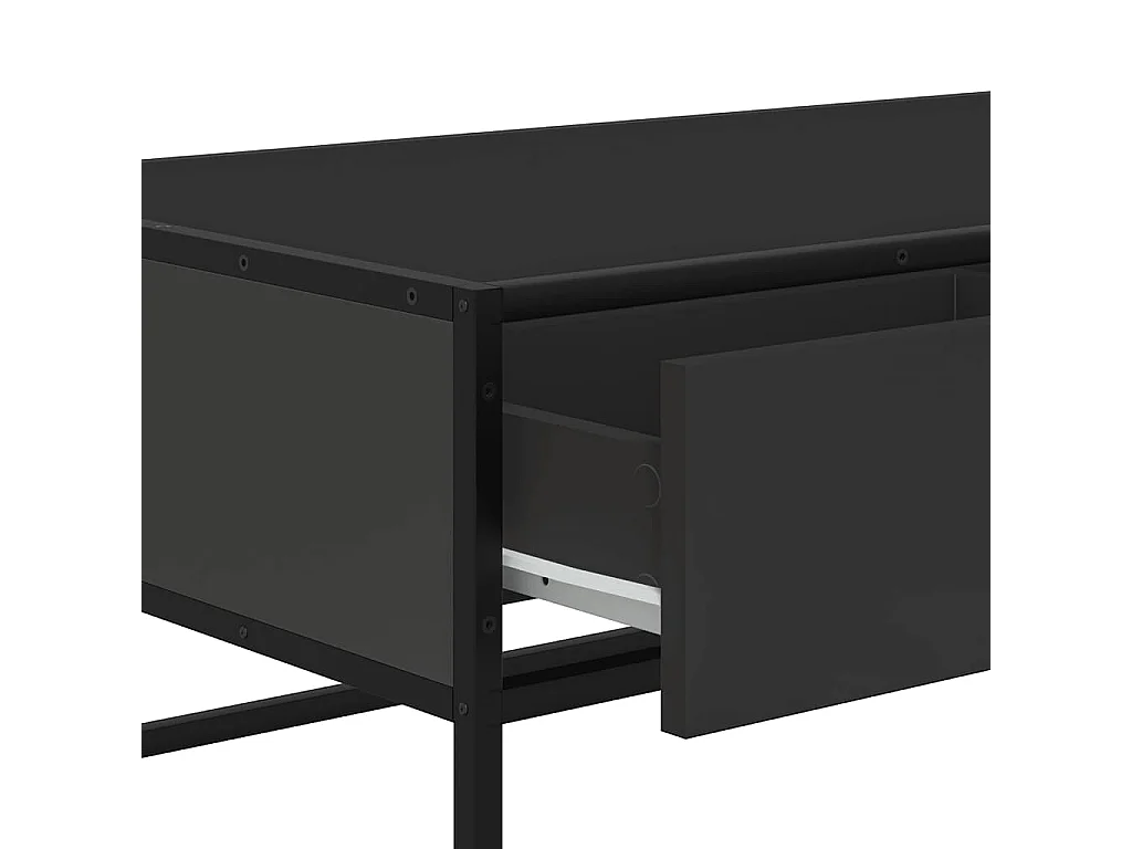 Salontafel 100x50x35 cm bewerkt hout en metaal zwart