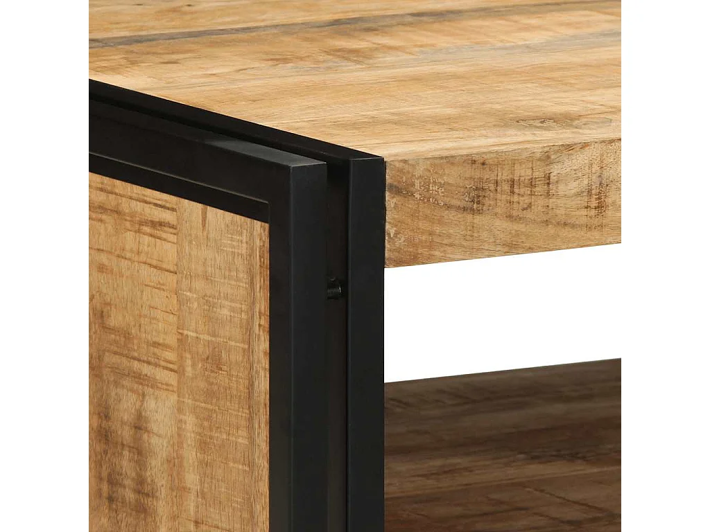 Table basse 70x50x38 cm bois de manguier massif brut