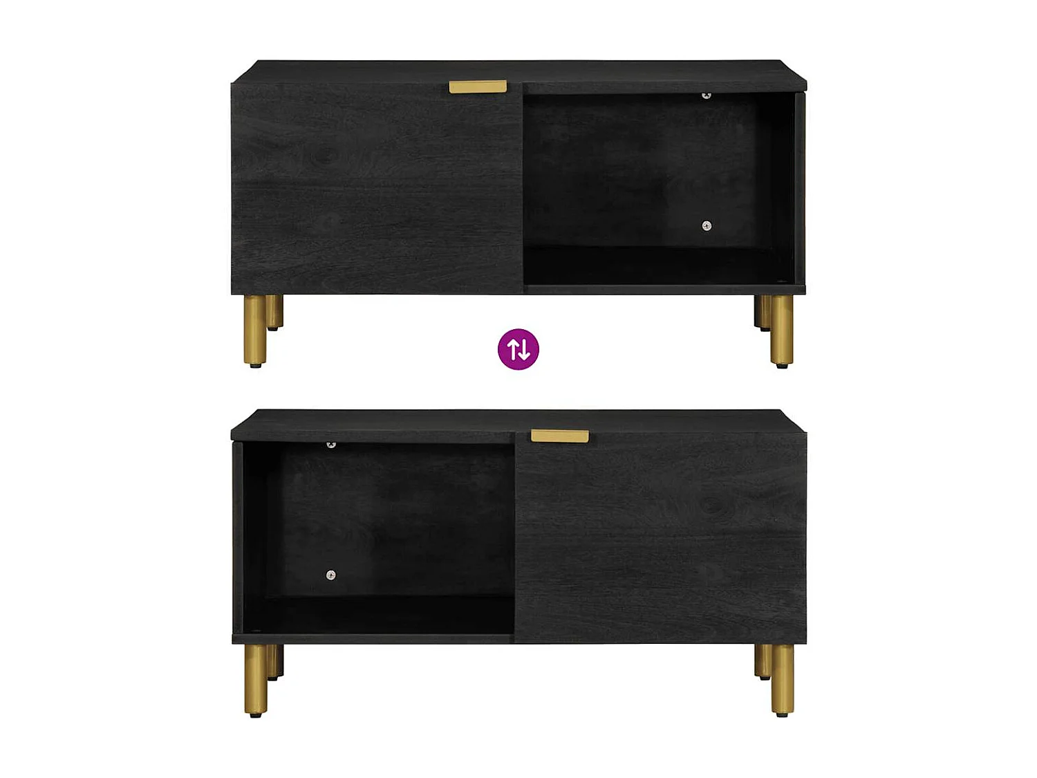 Table basse Noir 80x50x40 cm Bois d'ingénierie