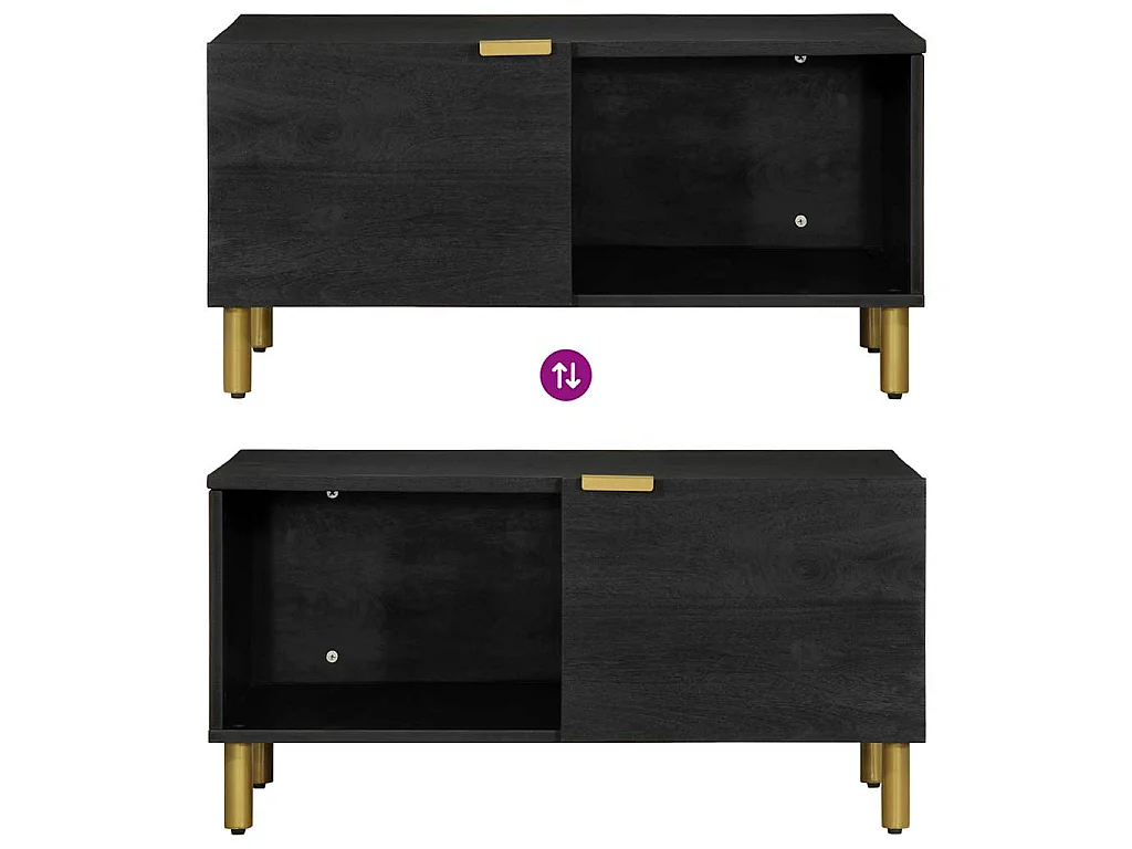 Table basse Noir 80x50x40 cm Bois d'ingénierie