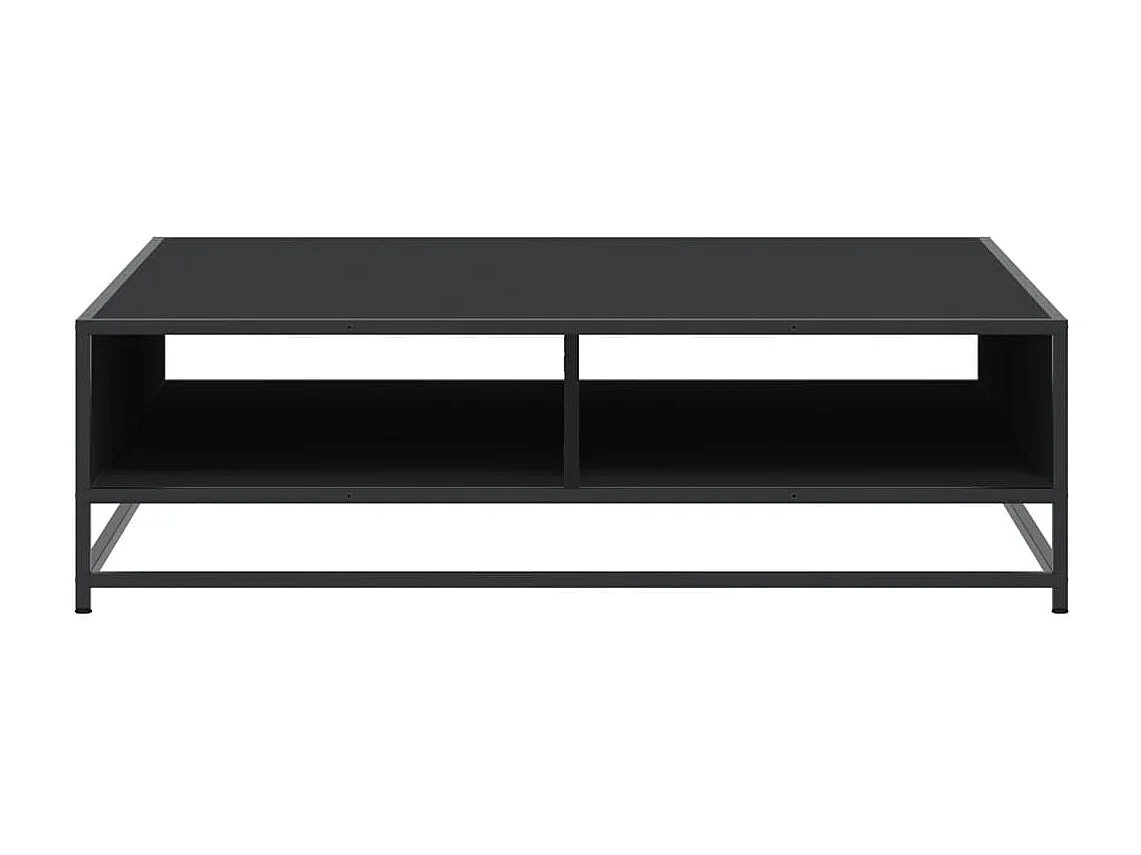 Tavolino Nero 100x100x30 cm Legno in Truciolato e Metallo