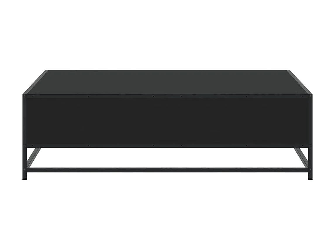 Tavolino Nero 100x100x30 cm Legno in Truciolato e Metallo