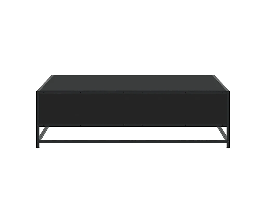 Mesa de centro madera de ingeniería y metal negro 100x100x30 cm