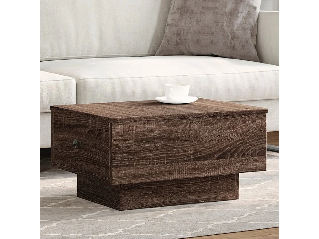 Table basse chêne marron 60x45x31 cm bois d'ingénierie