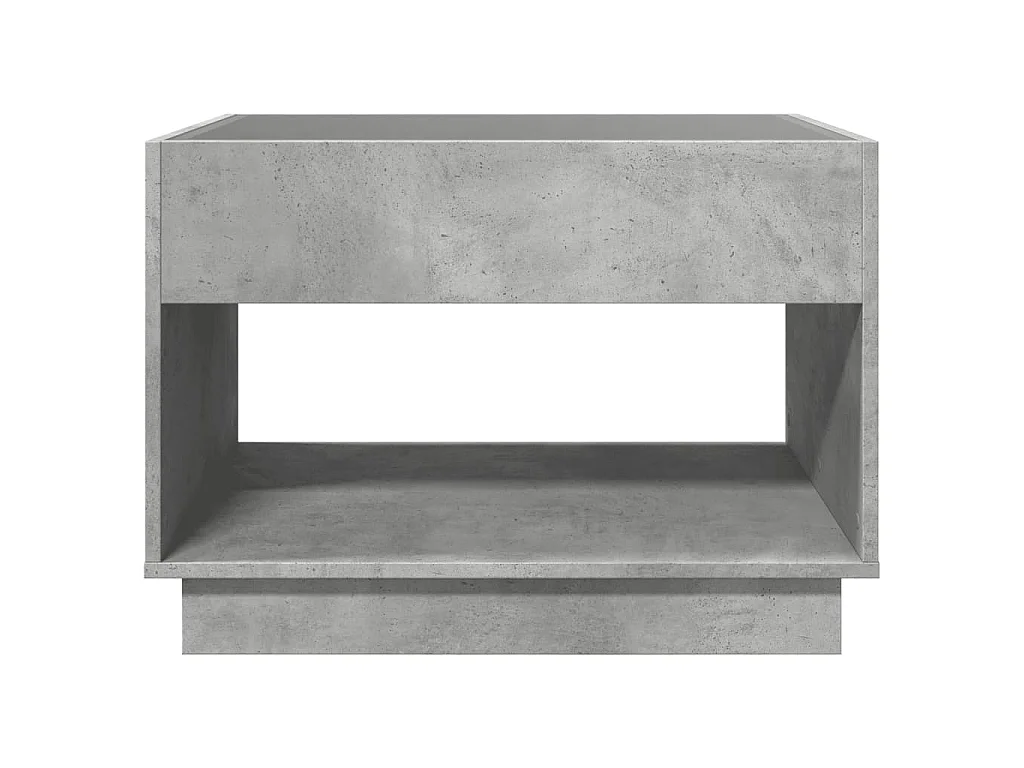 Mesa de centro luzes LED Infinity 70x50x50 cm cinzento cimento