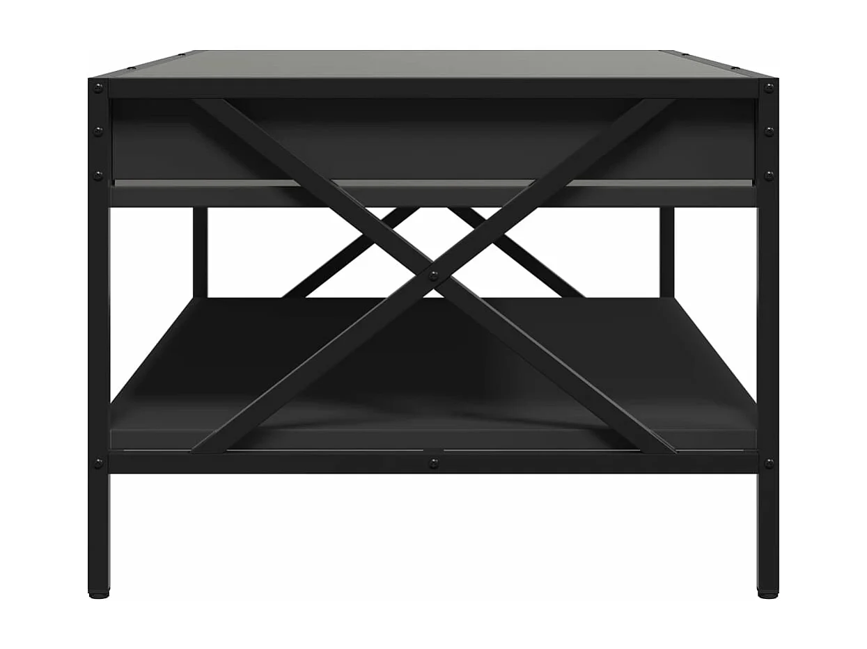 Table basse avec LED infini noir 90x50x38 cm