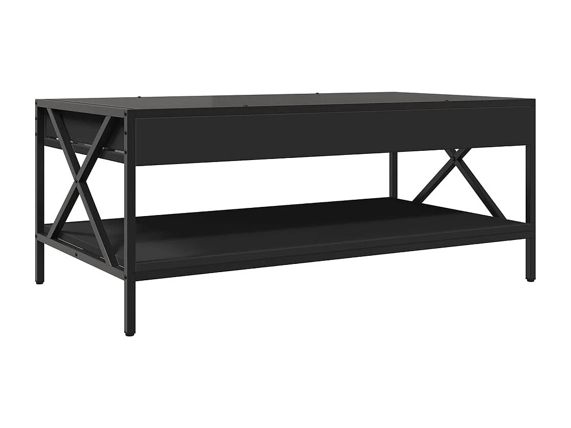 Table basse avec LED infini noir 90x50x38 cm