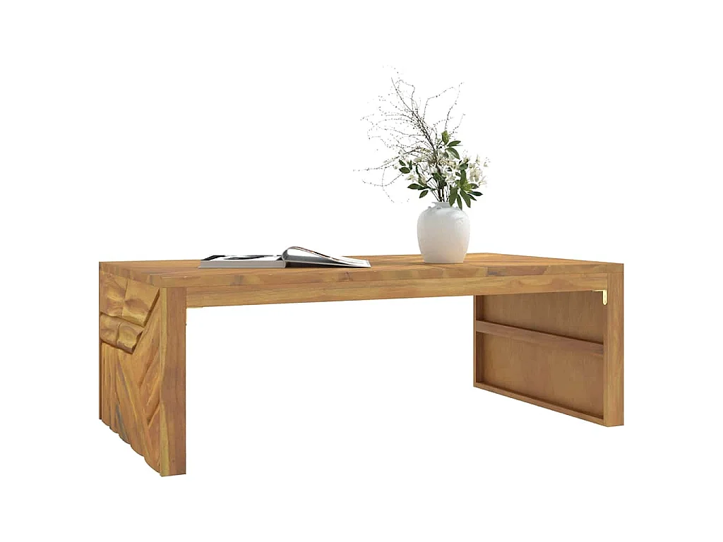 Mesa de centro madera maciza de teca 110x60x38 cm