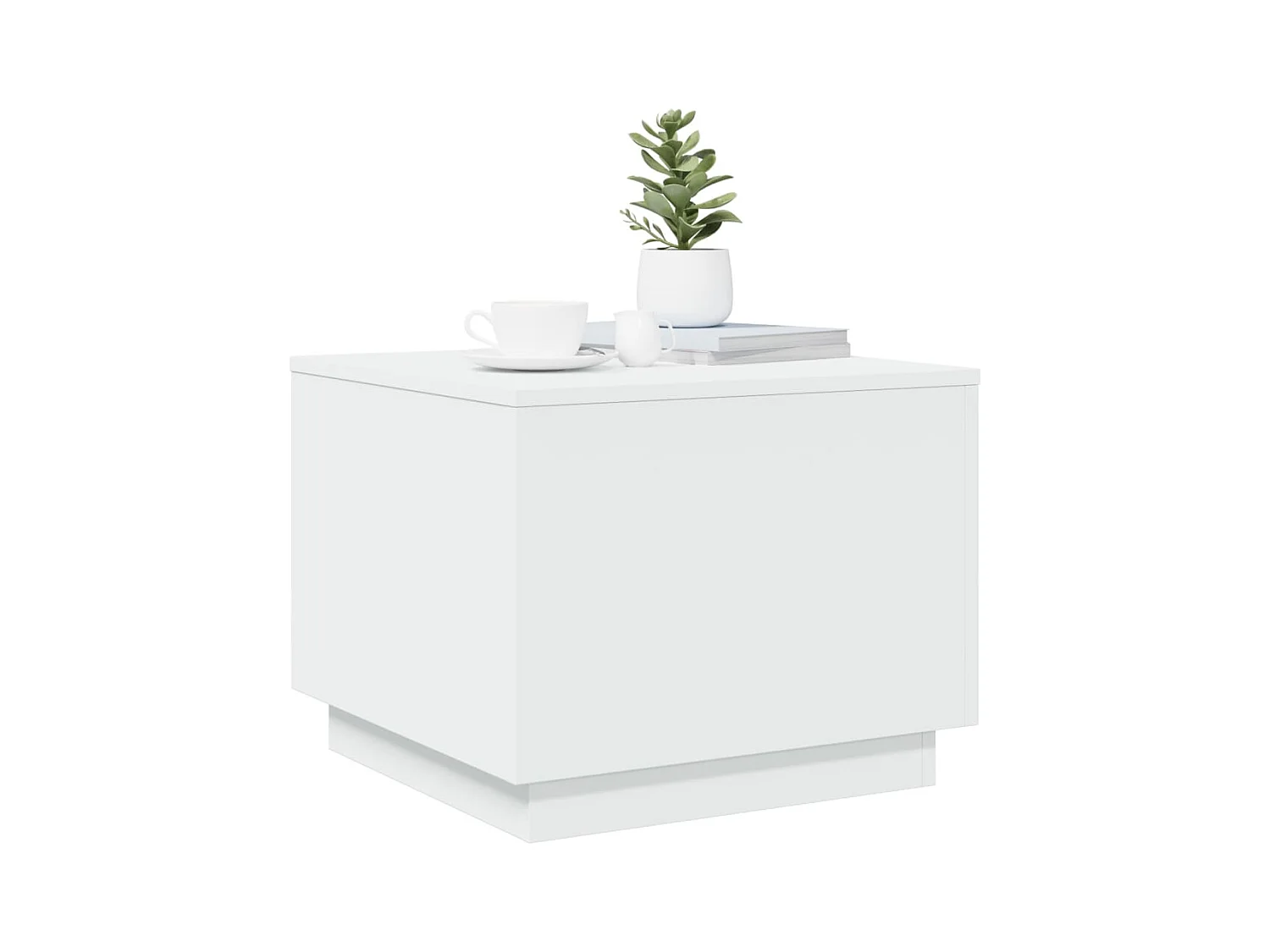 Salontafel met LED-verlichting 50x50x40 cm wit