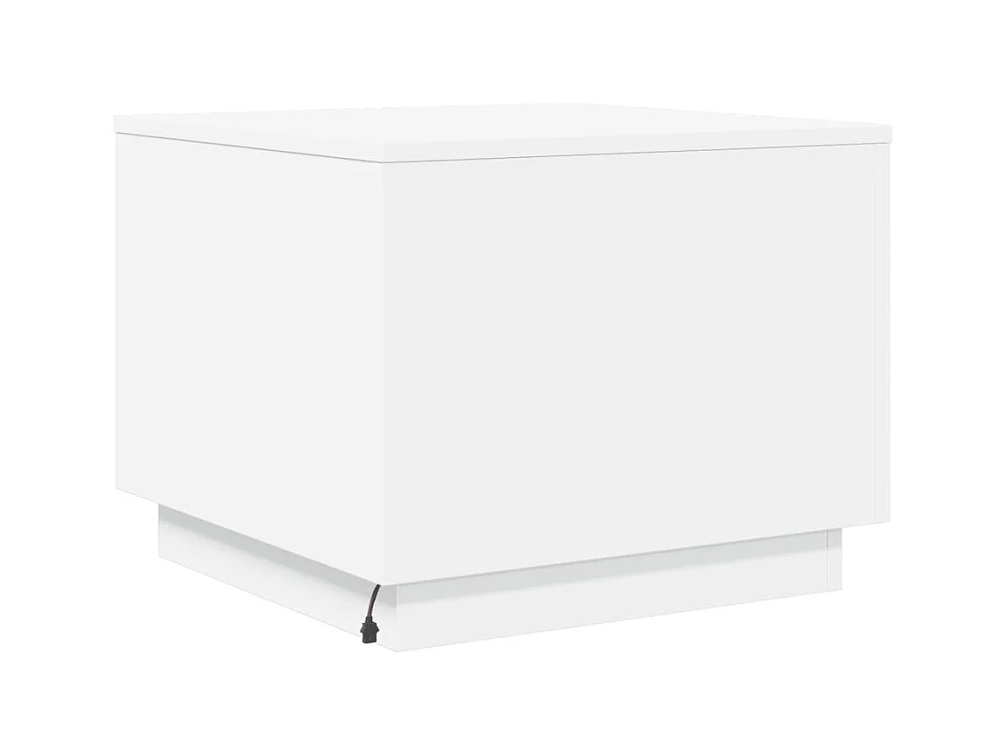 Salontafel met LED-verlichting 50x50x40 cm wit