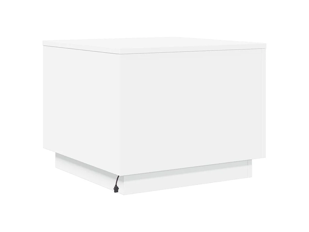 Salontafel met LED-verlichting 50x50x40 cm wit