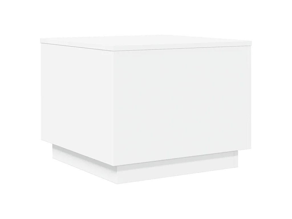Table basse avec lumières LED blanc 50x50x40 cm