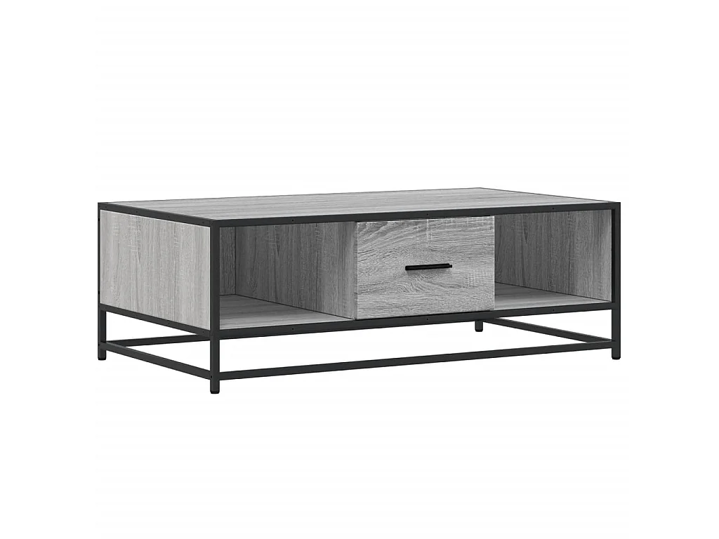 Table basse sonoma gris 100x57x35 cm bois d'ingénierie et métal