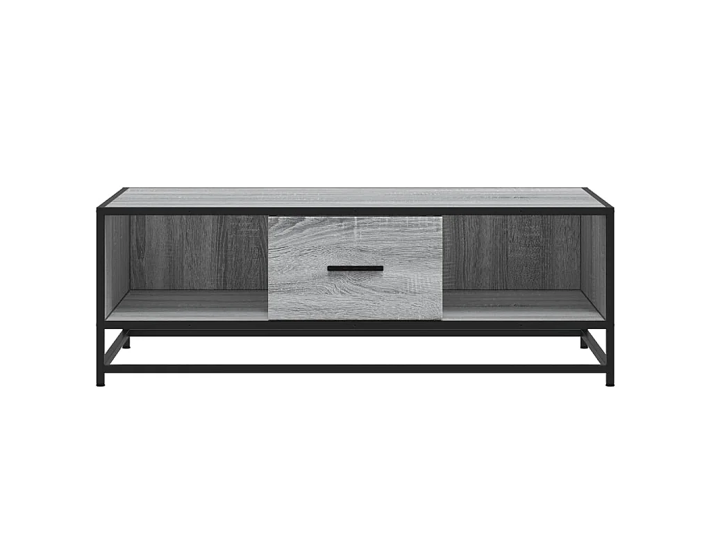 Table basse sonoma gris 100x57x35 cm bois d'ingénierie et métal
