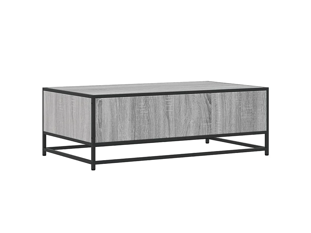 Table basse sonoma gris 100x57x35 cm bois d'ingénierie et métal
