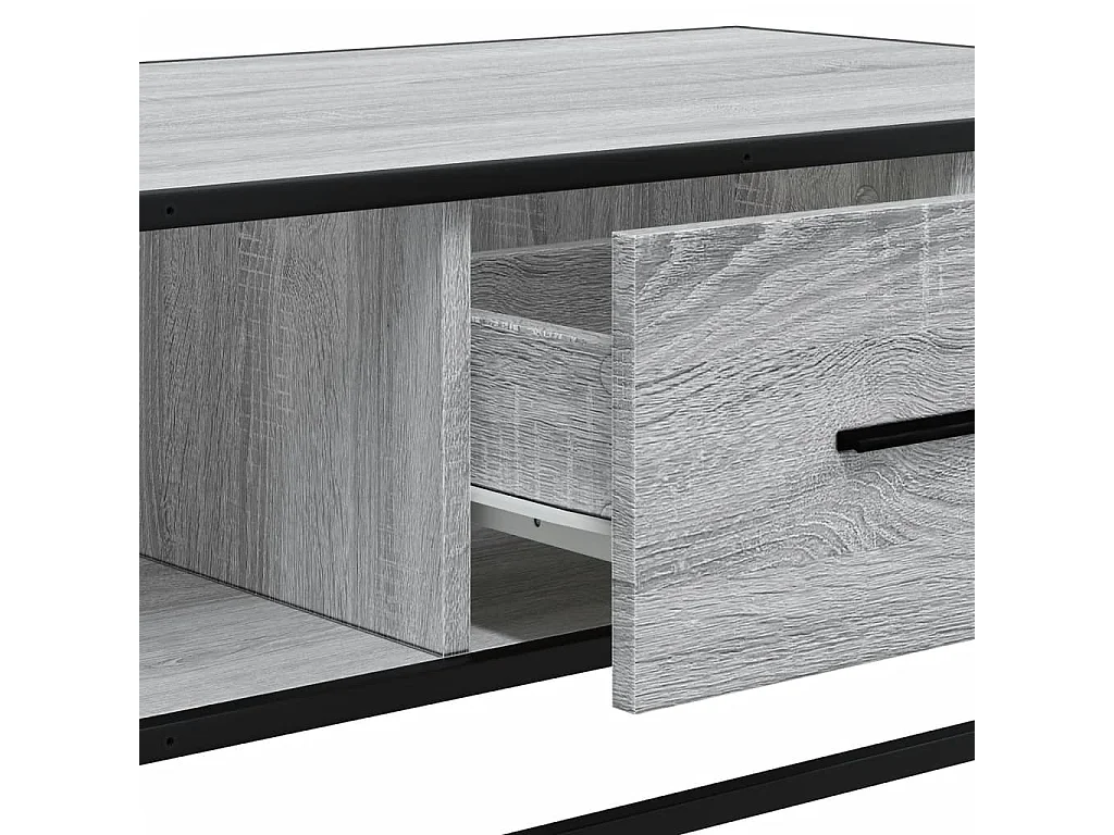Table basse sonoma gris 100x57x35 cm bois d'ingénierie et métal