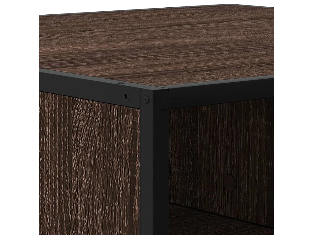 Table basse chêne marron 60,5x60,5x30cm bois d'ingénierie/métal