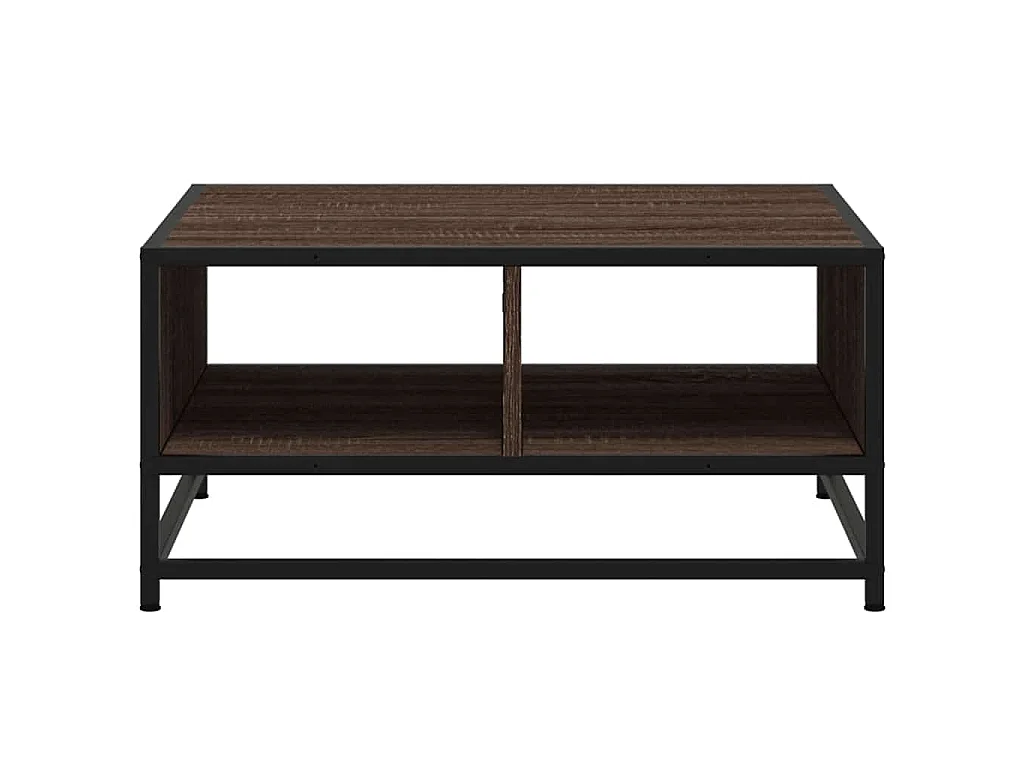 Tavolino Rovere Marrone 60,5x60,5x30 cm in Truciolato e Metallo