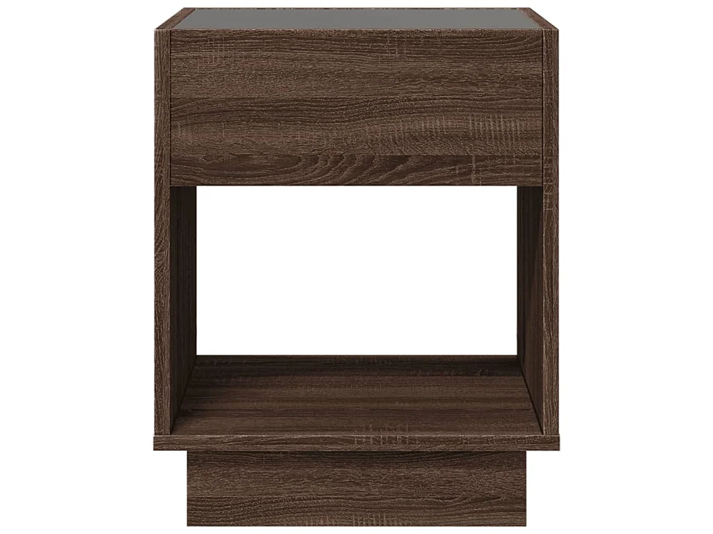 Table basse avec LED infini chêne marron 40x40x50 cm