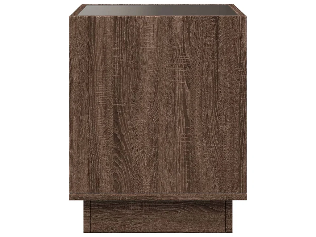 Table basse avec LED infini chêne marron 40x40x50 cm