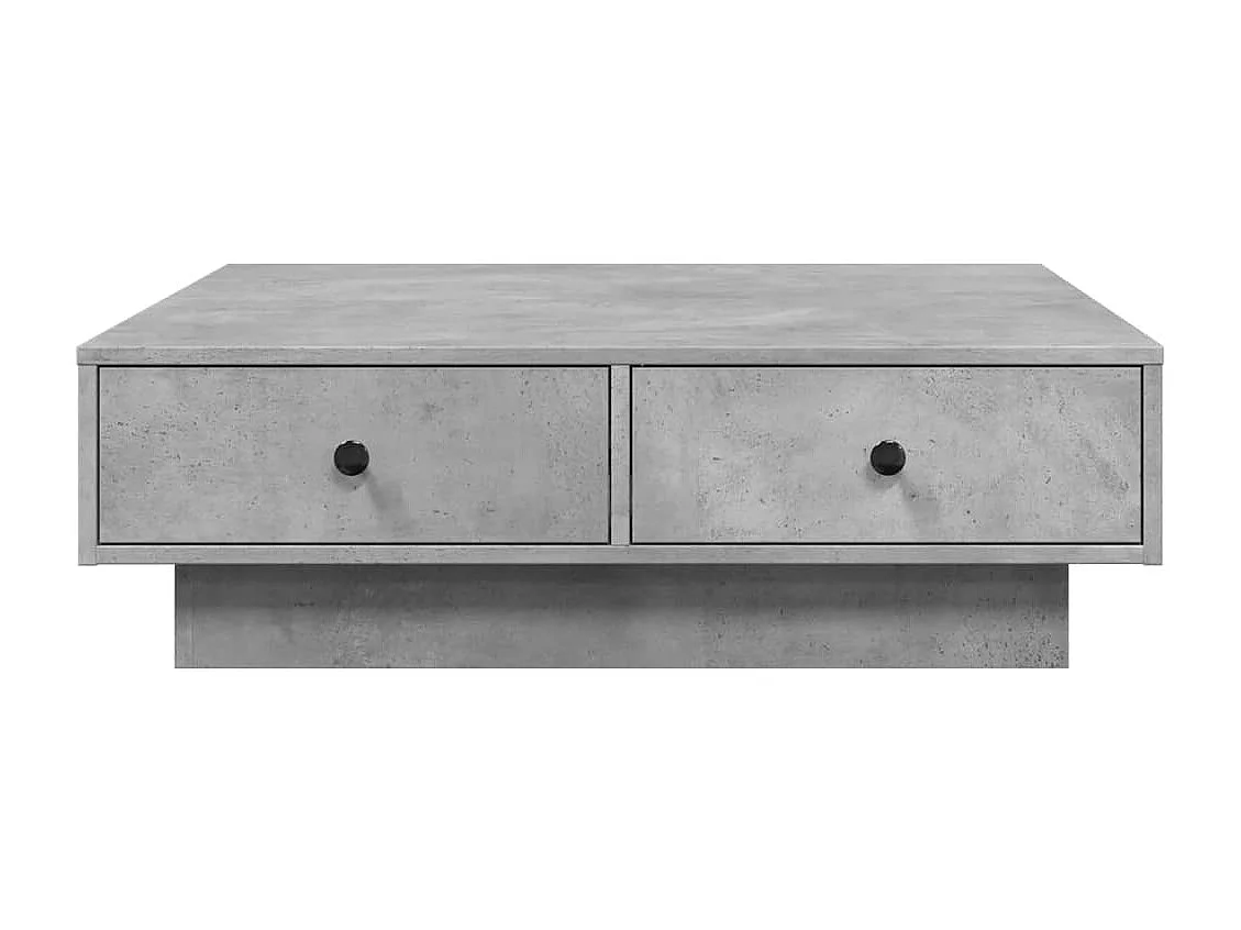 Tavolino da Salotto Grigio Cemento 90x90x28cm Legno Multistrato