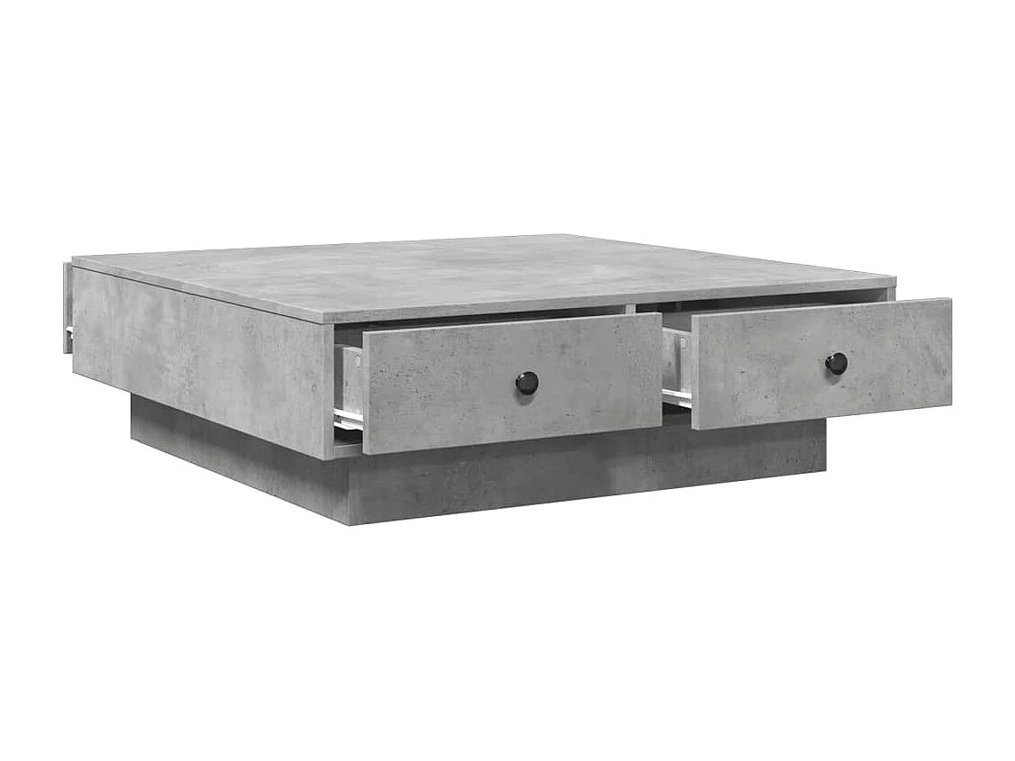 Table basse Gris béton 90x90x28 cm Aggloméré