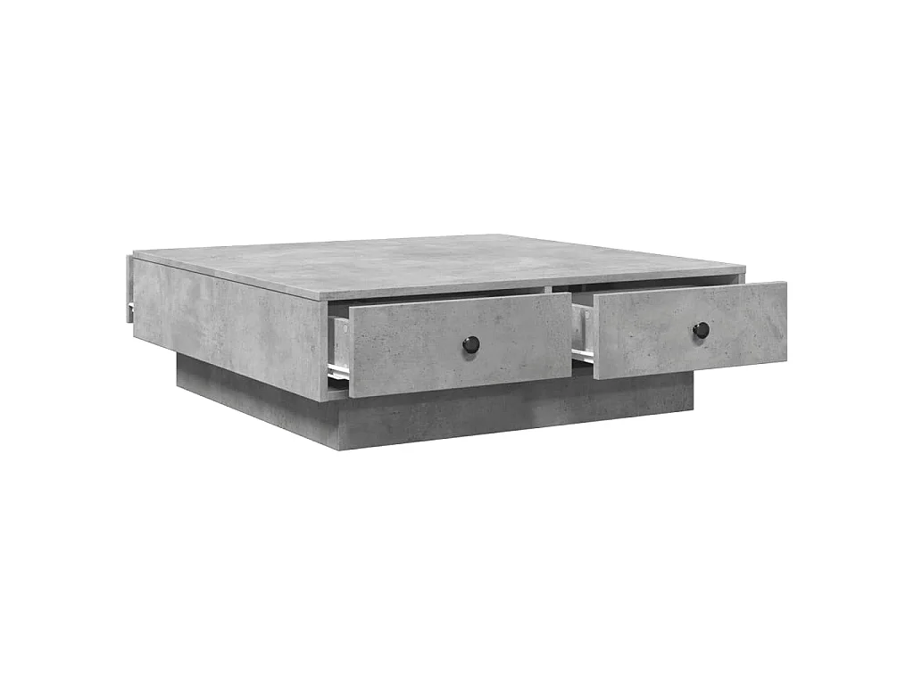 Table basse Gris béton 90x90x28 cm Aggloméré